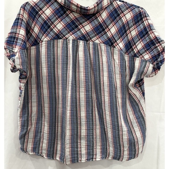 William Rast Blue and Red Plaid Blouse - Picture 9 of 16